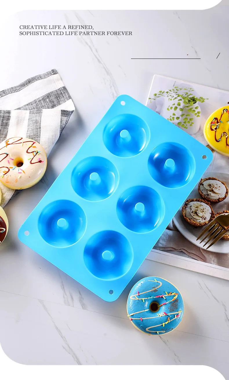 4 Size Silicone Baking Pan for Pastry Donuts Silicone Form Doughnut Mould DIY Cake Chocolate Bagels Dessert Bakery Tools