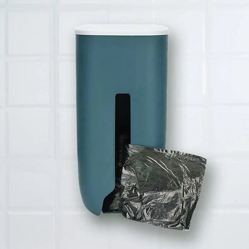 Extractable Kitchen Plastic Bag Storage Bag Dispenser Wall Mount Garbage Bag Holder Refillable Trash Bag Saver Kitchen Organizer