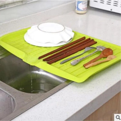 Kitchen Storage Rack Dishes Plate Cutlery Drain Rack Fruits Vegetables Finishing Rack Drain Tray Kitchen Accessories