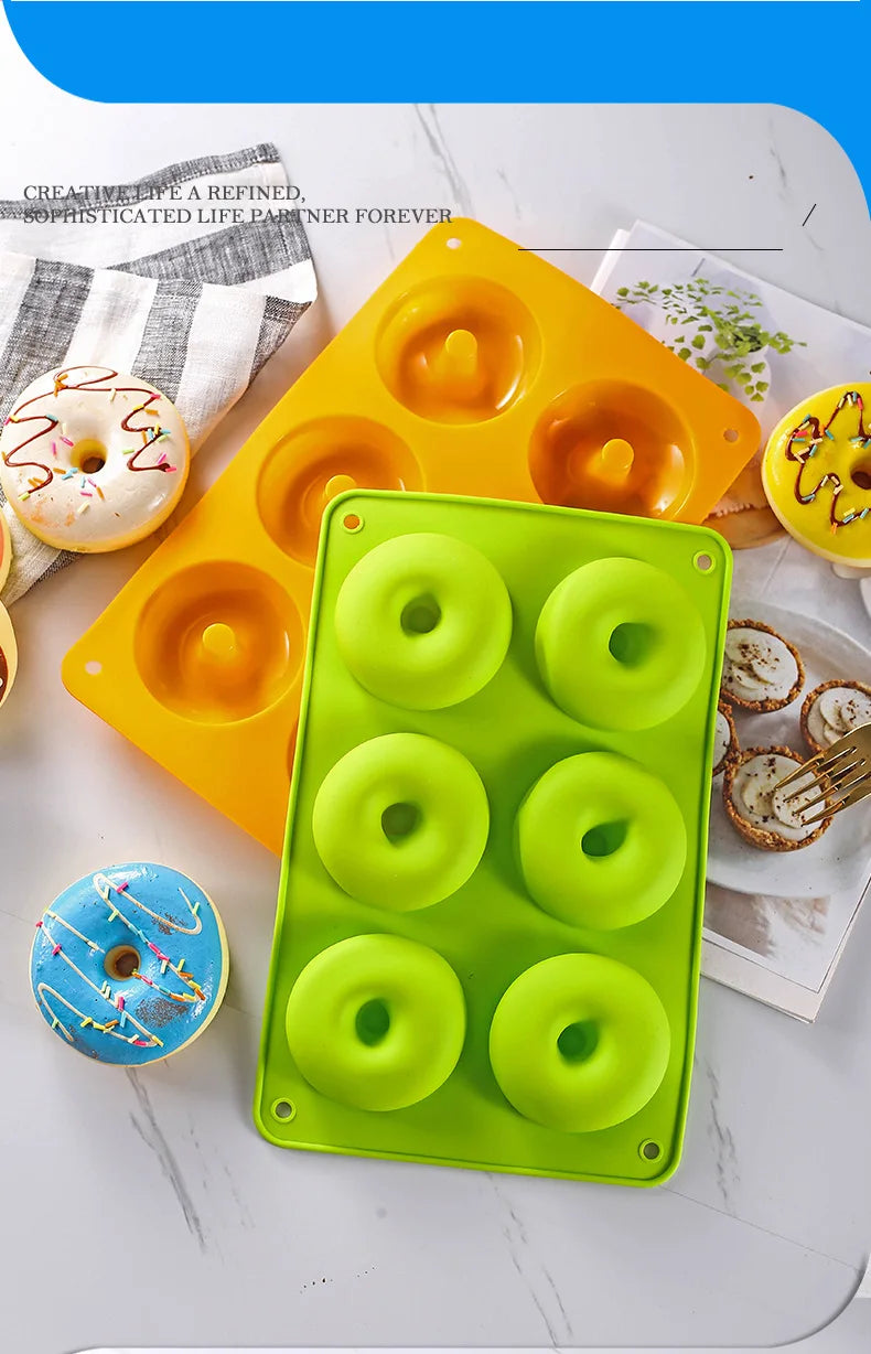 4 Size Silicone Baking Pan for Pastry Donuts Silicone Form Doughnut Mould DIY Cake Chocolate Bagels Dessert Bakery Tools