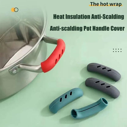 2PCS Silicone Pan Handle Cover Anti-scalding Protective Cover Steamer Casserole Handle Holder Non-slip Cover Kitchen Gadgets