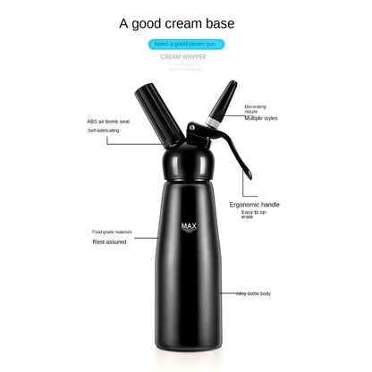 500ML Cream Dispenser Whipped Whipper Artisan Cream Whipper with Decorating Nozzles Made of Aluminum