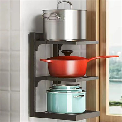 Home Storage Kitchen Accessories Adjustable Pot Rack Organizer Cabinet Storage Kitchen Organizer Pot Lid Rack Cookware Holders