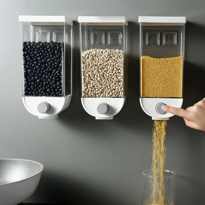 Wall-Mounted Kitchen Multi-Grain Sealed Jars Perforated -Grade Storage Boxez Grain Container Orgainzer Kitchen Storage