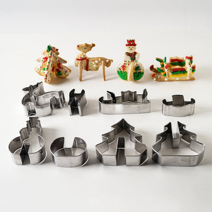 3D Christmas Cookie Cutter (8 Pcs)