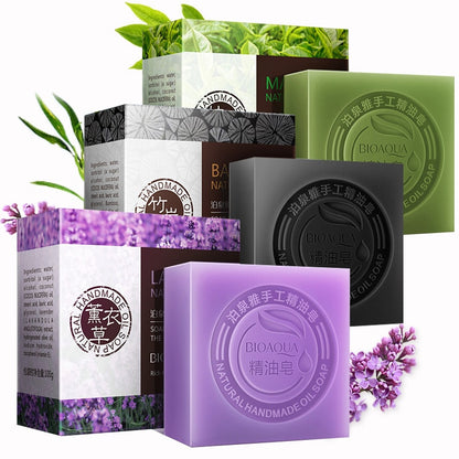 Natural Organic Herbal Essential Oil Soap Whitening Handmade Soap Skin Remove Acne Deep Cleansing Face Hair Care Bath