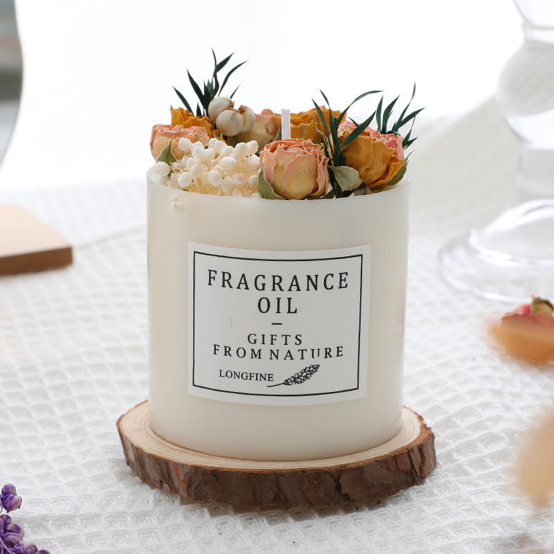 Dried Flowers Decor Romantic Candles