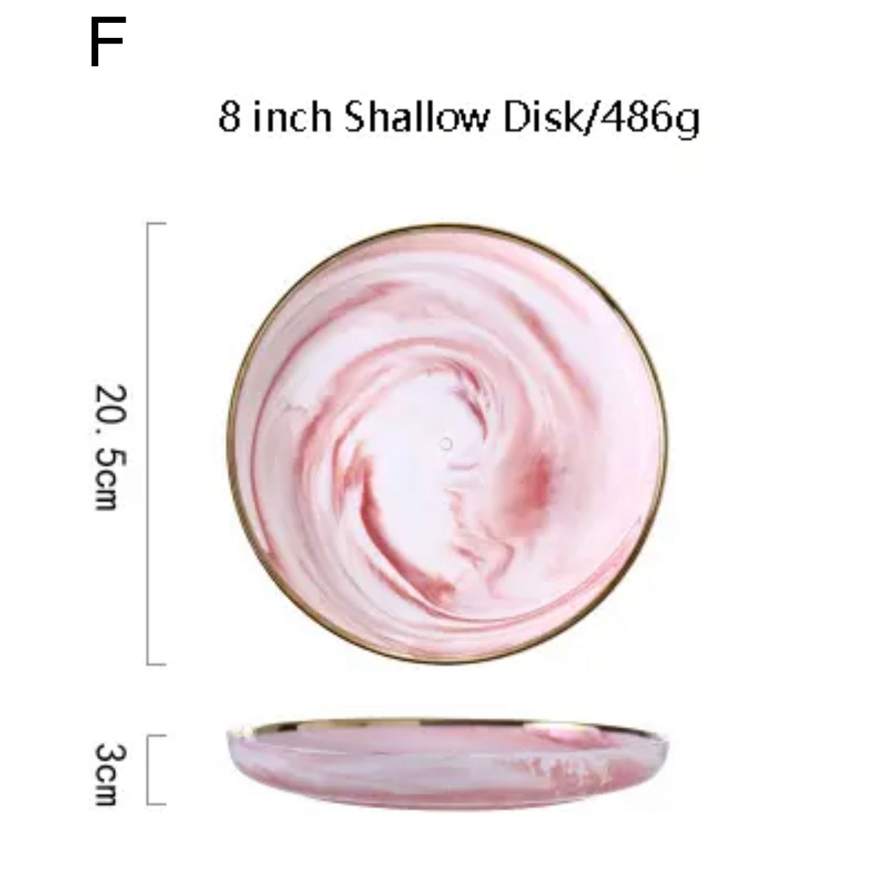 Pretty in Pink Marble Ceramic Plate Set - Elegant and Modern Dinnerware