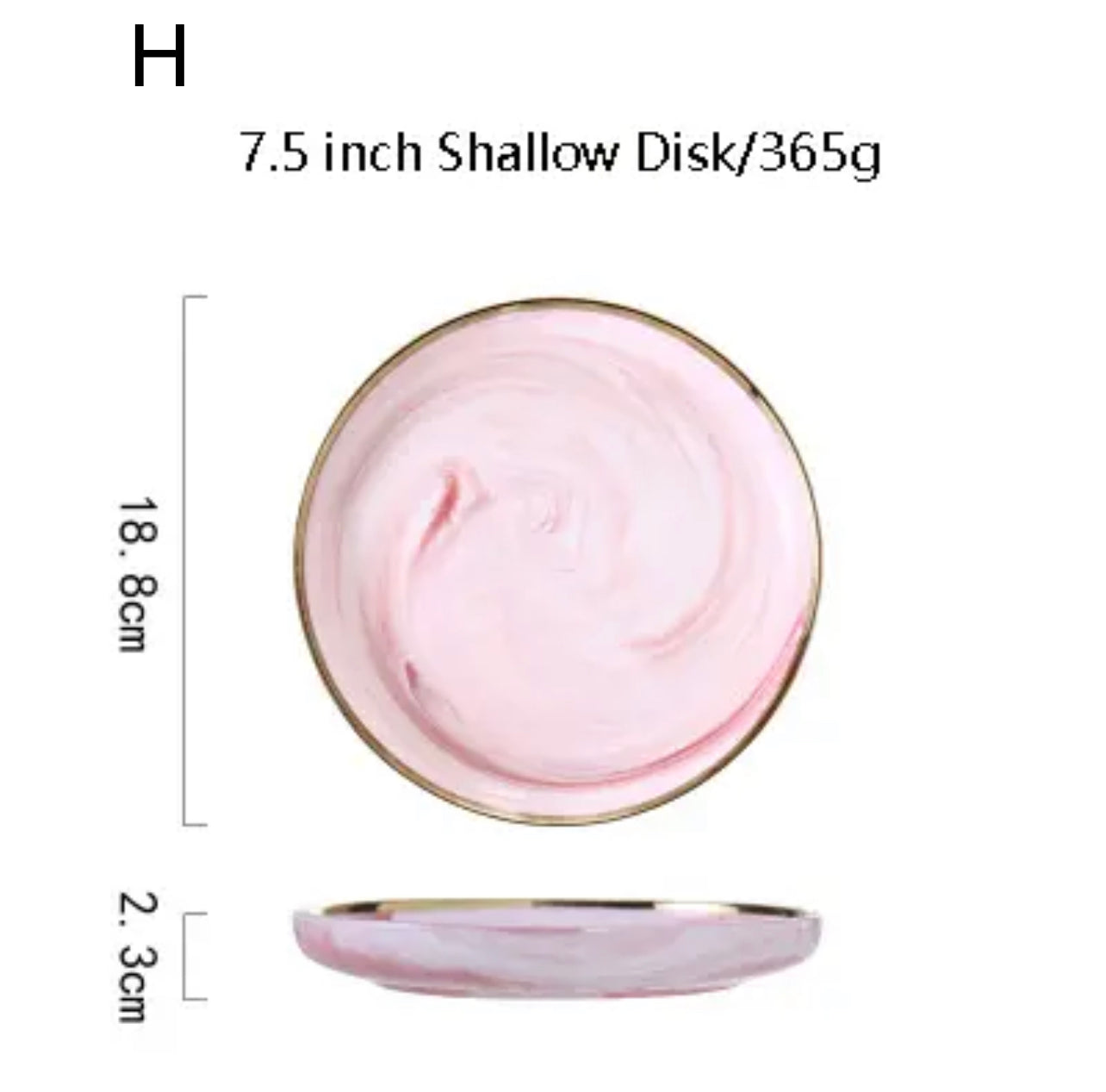 Pretty in Pink Marble Ceramic Plate Set - Elegant and Modern Dinnerware