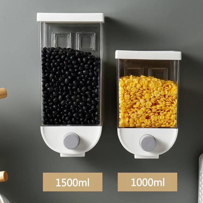 Wall-Mounted Kitchen Multi-Grain Sealed Jars Perforated -Grade Storage Boxez Grain Container Orgainzer Kitchen Storage