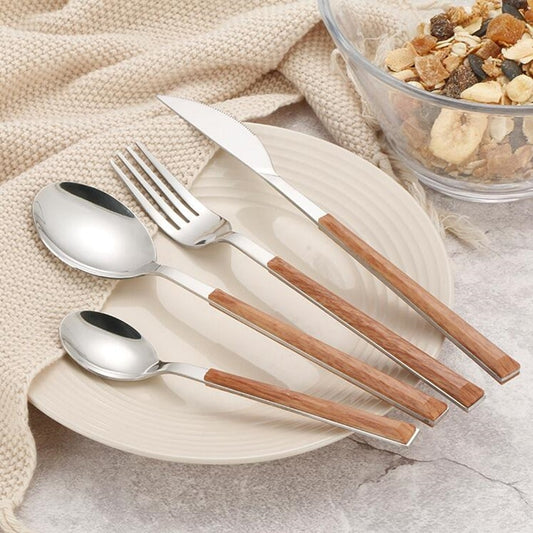 24Pcs Stainless Steel Dinnerware Set