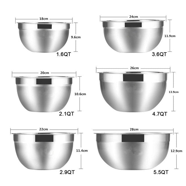 Stainless Steel Mixing Bowls (Set of 6)