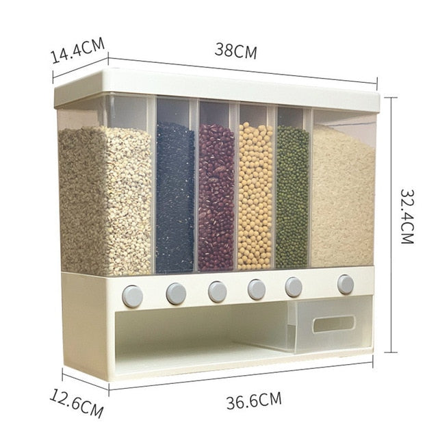 Wall-mounted dry food dispenser