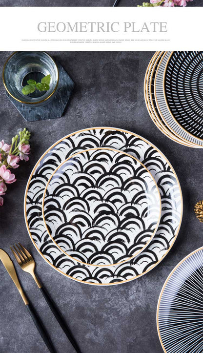 Nordic Style Internet Popular Japanese Style Steak Breakfast Plate Creative Ceramic