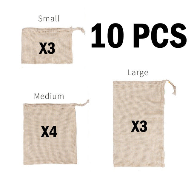 10pcs Reusable Produce Bags